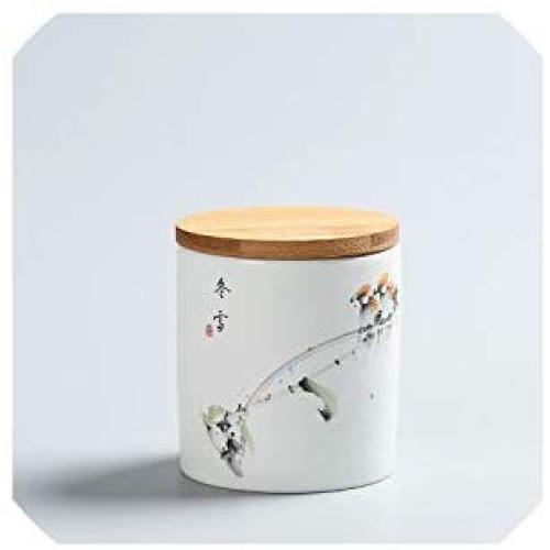 Natural Bamboo Lid Tea Caddy Portable Travel Tea Cans Tea Canister Sealed Storage Bottles Spice Food Jars Home Decor,E