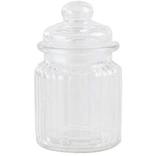 TOPBATHY Glass Kitchen Storage Jars for Cookie Clear Food Storage Containers with Airtight Lids size 300ml