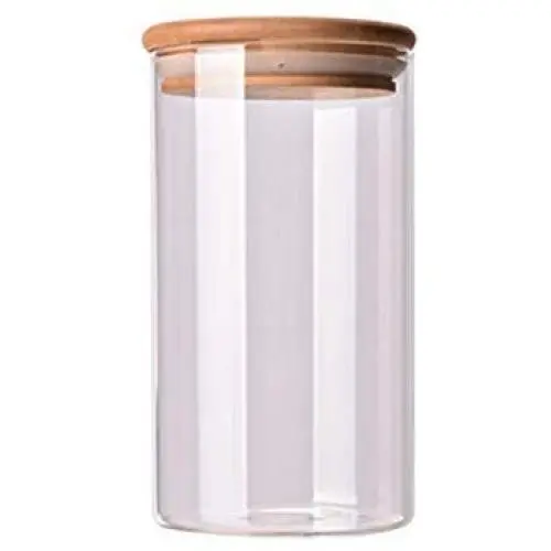 Food Storage Jar, 50.72 FL OZ (1500 ML), SEAWAVE Clear Glass Food Storage Canister/Flour Container with Airtight Seal Bamboo/Wooden Lid for Kitchen, Serving Tea, Coffee, Spice and More