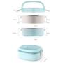 Thermos Food Jar Multi-storey Thermos 304 Stainless Food Flask,Leakproof Insulated Food Containers (Color : Pink, Size : 1250ML)