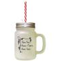 Navy Buon Vino, Buona Musica, Buoni Amici Frosted Glass Mason Jar With Straw