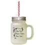 Navy Buon Vino, Buona Musica, Buoni Amici Frosted Glass Mason Jar With Straw