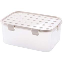 Grain Storage Box,Household Kitchen Plastic Withcovered Transparent Jar Miscellaneous Grain Storage Cans for Grains Storage,White