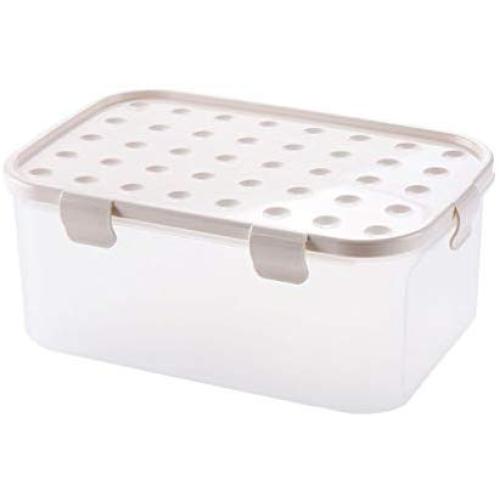 Grain Storage Box,Household Kitchen Plastic Withcovered Transparent Jar Miscellaneous Grain Storage Cans for Grains Storage,White