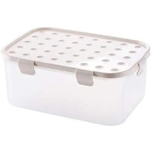 Grain Storage Box,Household Kitchen Plastic Withcovered Transparent Jar Miscellaneous Grain Storage Cans for Grains Storage,White