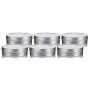 8 oz Metal Steel Tin Flat Container with Tight Sealed Twist Screwtop Cover (6 Pack)