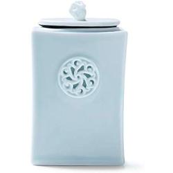 Food Storage Containers with Lids Airtight Bpa Free Large, Ceramic Pottery Cereal Containers Canister Cookie Jar for Kitchen Pantry Organization Candy Bulk, 500mL (Color : Blue)