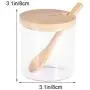 Glass Spice Condiment Jars Sugar Can Food Storage Containers with Bamboo Lid and Wooden Spoon for Serving Tea Coffee Spice Glass Spice Condiment Jars Sugar Can Food Storage Containers with Bamboo Lid and Wooden Spoon for Serving Tea Coffee Spice