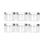 6PCS 120ml 4oz Empty Plastic Clear Cosmetic Makeup Jar Pot Containers Case with Silver Aluminum Lid Food Jar Cream Lotion Box Ointments Bottle