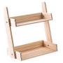 Wooden Spice Rack Bottle Jars Holder Countertop Storage Cabinet Organizer Free Standing with 2/3-Tier Storage Shelf for Kitchen Bathroom Bedroom(2 Tiers)