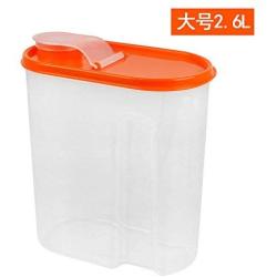 Kitchen Food Storage Jar Airtight Food Storage Kitchen glass jar moisture-proof home multi-purpose jam bottle cruet Grain storage tank transparent sealed plastic jar (Color : Orange 2.6l)