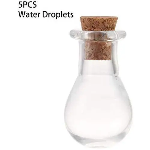 Glasgefäße Flaschen mit Korkstopfen, 5er-Pack Mini Glas Korkflaschen leere Probenbehälter Wünsche-Flaschen Hochzeit Heimdekoration Anhänger Korkstopfen Lagerbehälter