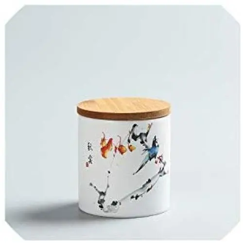 Natural Bamboo Lid Tea Caddy Portable Travel Tea Cans Tea Canister Sealed Storage Bottles Spice Food Jars Home Decor,F