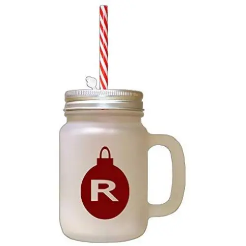 Arbre de Noël en jouets, monogramme R, bocal en verre givré avec pailles. Arbre de Noël en jouets, monogramme R, bocal en verre givré avec pailles.