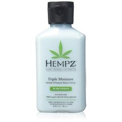 Hempz Natural Triple Moisture Herbal Whipped Body Creme with 100% Pure Hemp Seed Oil for 24-Hour Hydration - Moisturizing Vegan Skin Lotion with Yangu Oil, Peach and Grapefruit - Enriched Moisturizer