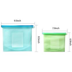 Reusable Silicone Food Storage Bags, OAMCEG 6 Pcs Airtight Seal Food Preservation Bags/Food Grade/Versatile Preservation Bag Container - Best for Snack, Fruit, Vegetable, Meat, Milk