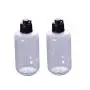 Leere 100ml/3,4oz Squeeze-Flaschen mit schwarzem Deckel – Refill für Kosmetik, Make-up, ätherische Öle, Wasser, Shampoos, Duschgel, Körperseife – DIY Beauty Tool Set Pack of 2 (Transparent)