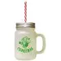 Mein Erster Weihnachten Glas Glasflasche mit Stroh - Frostige Variante