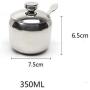 Stainless Steel Spice Container, Household Condiment Jar Set Kitchen Spice Storage Canister With Serving Spoons And Non-slip Base -3pcs