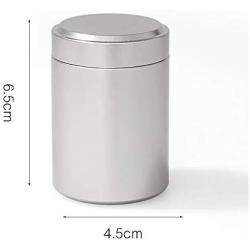 Portable Frosted Alloy Mini Round Tea Sealed Cans Coffee Powder Storage Container Tins with Lid Silver