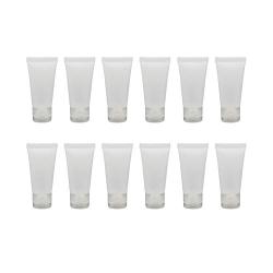 20Pcs Translucent Frosted Plastic Squeeze Bottle with Flip Cap Matte Empty Soft Tubes Squeezable Bottle Makeup Smaple Storage Container Vial for Facial Cleanser Body Lotion Hand Cream Shampoo 20ml