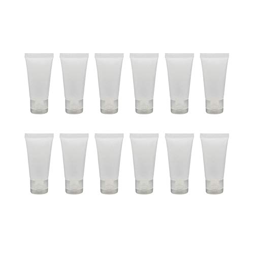 20Pcs Translucent Frosted Plastic Squeeze Bottle with Flip Cap Matte Empty Soft Tubes Squeezable Bottle Makeup Smaple Storage Container Vial for Facial Cleanser Body Lotion Hand Cream Shampoo 20ml