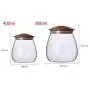 Funarrow Glass Airtight Canisters for the Kitchen - Mushroom Shape Good Sealing, Dustproof and Moisture Proof, Beans, Dried Fruits,Miscellaneous Grains Storage Container