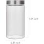 Glass Storage Canister Jars with Stainless Steel Lids For The Kitchen,Set of 3,57 oz