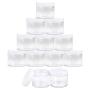 Beauticom 2 oz./ 60 Grams/ 60 ML (Quantity: 12 Packs) Thick Wall Round Clear Plastic LEAK-PROOF Jars Container with WHITE Lids for Cosmetic, Lip Balm, Lip Gloss, Creams, Lotions, Liquid