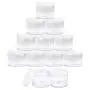Bouteilles en plastique transparent rondes épaisses (12 paquets) 2 oz/60g/60ml, avec couverts blancs, idéales pour cosmétiques, baumes à lèvres, gloss à lèvres, crèmes, lotions. Bouteilles en plastique transparent rondes épaisses (12 paquets) 2 oz/60g/60ml, avec couverts blancs, idéales pour cosmétiques, baumes à lèvres, gloss à lèvres, crèmes, lotions.