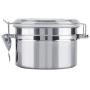 DIABO Stainless Steel Airtight Canister Sealed Storage Jar Tank with Clear Lid Vacuum Sealed Food Storage Container, Tea Coffee Sugar Flour Canisters