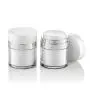 VASEANA 1PCS 15ml/0.5oz Airless Pump Jars Empty Refillable Makeup Cosmetic Jar Containers Airless Lotion Cream Via Pot Storages Dispenser with Lids Air Pump Travel Jars (Weiß)
