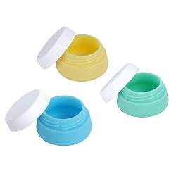 Pack Of 3 Silicone Travel Makeup Containers Leakproof Cream Jars Cosmetic Containers With Sealed Lids Squeezable Toiletry Case For Shampoo,lotion,conditioner(20ml/0.67oz)