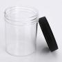 TiaoBug 10pcs 120ml Clear Plastic Empty Storage Jars Wide-Mouth Containers Jars for Beads, Jewelry, Make Up, Nails Art, Cream Black One Size