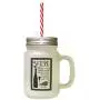 Black Wine Cheers Sad Revives Old Inspires Yong Frosted Glass Mason Jar With Straw