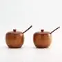 Japanese Natural Wood Spice Jar Style Cans Seasoning Salt Storage Container With Lid Sugar Bowl Salt Spoon Kitchen Tools Gadgets,Green