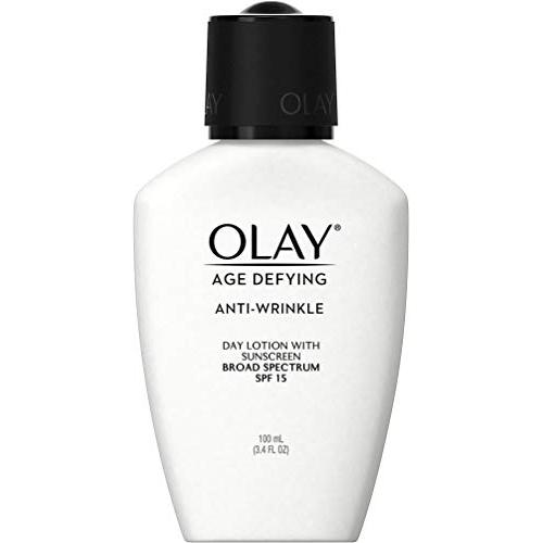 Face Moisturizer by Olay Age Defying, Anti-Wrinkle Day Lotion with Sunscreen, Broad Spectrum , SPF 15, 3.4 Oz. (Pack of 2) Packaging may Vary