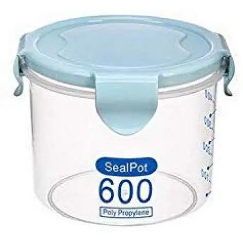 Food Storage Box Rice Beans Storage Jar With Seal Cover 4 Lattices Refrigerator Food Preservation Container Plastic Kitchen Storage Box,600ml blue Food Storage Box Rice Beans Storage Jar With Seal Cover 4 Lattices Refrigerator Food Preservation Container Plastic Kitchen Storage Box,600ml blue