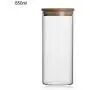 Glasgefäße mit Bambusdeckel Lebensmittel-Erhaltungs-Zuckerblatt-Teeblatt-Speicherflaschen Behälter Gläser Küchenaccessoires, 650ml