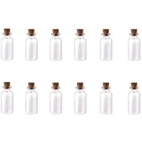 24PCS 16x23mm Clear Mini Small Tiny Glass Bottles Jars Vials with Wood Corks Top for Message Accessories Storage Arts Craft DIY Decoration Samples Blood Wishing Drifting(1ml) 24PCS 16x23mm Clear Mini Small Tiny Glass Bottles Jars Vials with Wood Corks Top for Message Accessories Storage Arts Craft DIY Decoration Samples Blood Wishing Drifting(1ml)