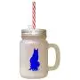 Silhouette de chat Maine Coon Bleu Royal #1 Bocal en Verre Froissé avec Paille Silhouette de chat Maine Coon Bleu Royal #1 Bocal en Verre Froissé avec Paille