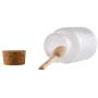 Hisght 100m/3.5oz 200ml/7oz Empty Refillable Frosted Plastic Bottle Food Storage Container Canister Pot Jar Holder Sealed Tank with Wooden Spoon and Cork Stopper for Salt Honey Coffee and More