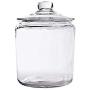 Glass Cookie Candy Penny Jar with Glass Lid, 1 Gallon Old Fashioned Clear Round Storage Container