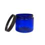 ljdeals 16 oz Blue PET Plastic Jars with Lids, Refillable Empty Round Containers, Pack of 6, BPA Free, Made in USA, 6 waterproof Labels