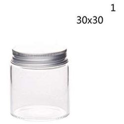 Transparent Small Glass Bottle with Cap Kitchen Glass Canister Snack Sugar Tea Storage Container Jar Bottle Kitchen Accessories,1