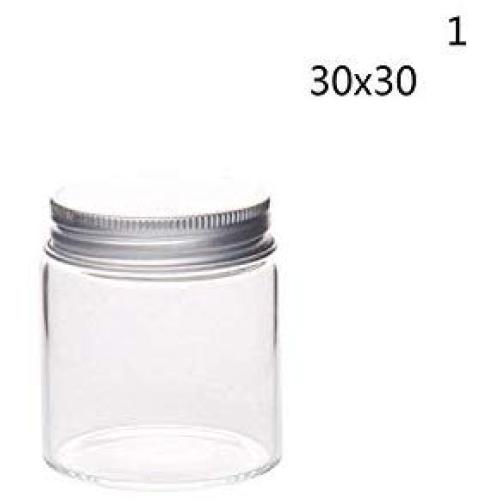 Transparent Small Glass Bottle with Cap Kitchen Glass Canister Snack Sugar Tea Storage Container Jar Bottle Kitchen Accessories,1