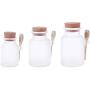 100Ml/200Ml/300Ml Scrub Bath Salt Abs Bottle With Wooden Lid Spoon Cork Storage Stopper Bottle Frosted Seal Jar Home Bathroom,100Ml