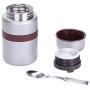 G.a HOMEFAVOR Portable Vacuum Insulated Stainless Steel Food Jar Food Flask With Leak Proof Design, 17 oz (500 ml) Hot Cold Vacuum Lunch Thermos Container Kids Food Storage Container, Gray