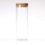 Homily 450-1650 4Pcs Round Shape Glass Food Storage Jar Set with Airtight Bamboo Lid Seal (4, S,M,L,XL)