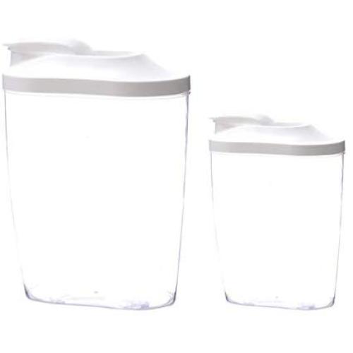 Cabilock Food Storage Container with Lids Airtight Cereal Sealed Plastic Container for Dry Fruits Grain Spice Snacks 2PCS (1000ml+1500ml)